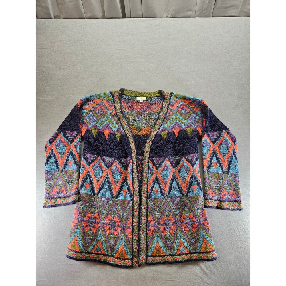 Novica Baby Alpaca Merino Cardigan Sweater Peru Multicolor Womens (sku 157)